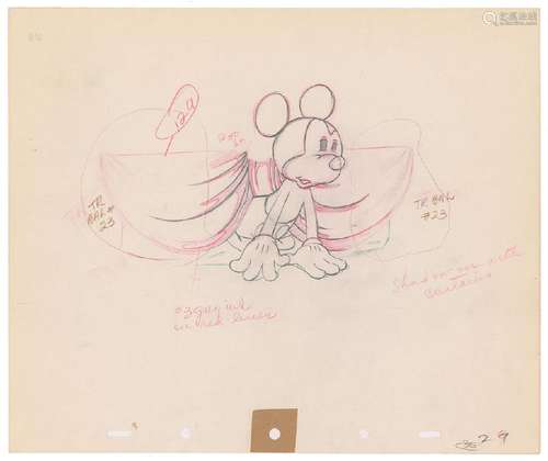 Mickey Mouse production drawing from Society Dog Show