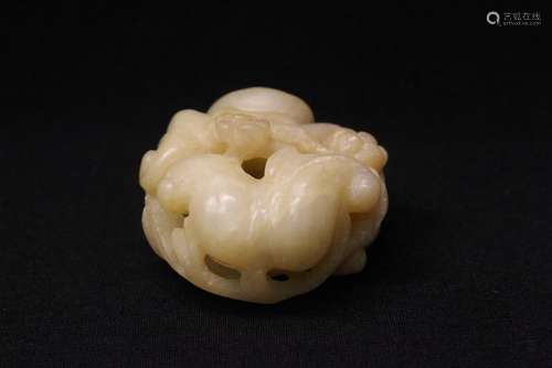 White jade carved ornament