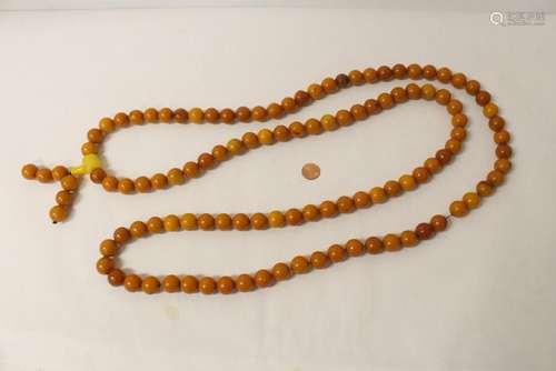 Chinese amber like bead necklace