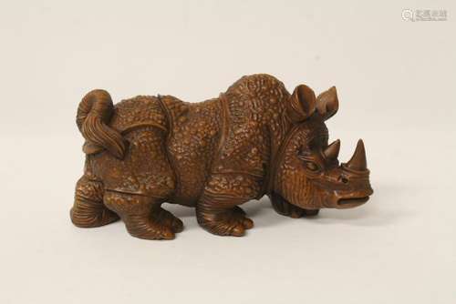 Chinese wood carved rhino