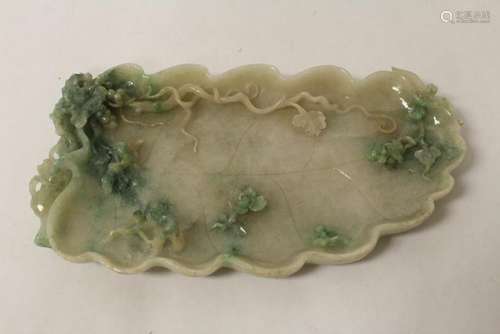 Chinese antique jadeite carved brush wash