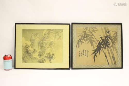 2 Chinese framed watercolor paintings