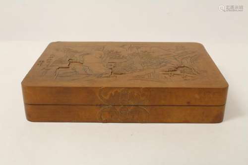 A rare Chinese bamboo carved box