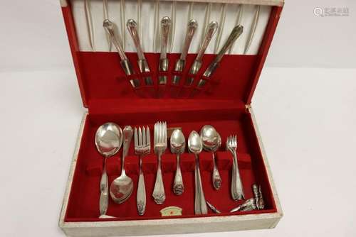 Box of silverplate flatware