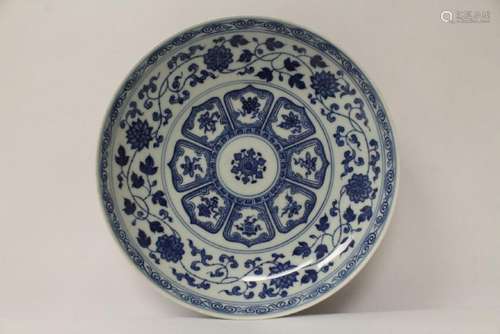 Chinese blue and white porcelain plate