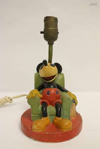 vintage chalkware Mickey Mouse lamp w/ original cord