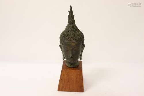 18th/19th century South Asia bronze Buddha head