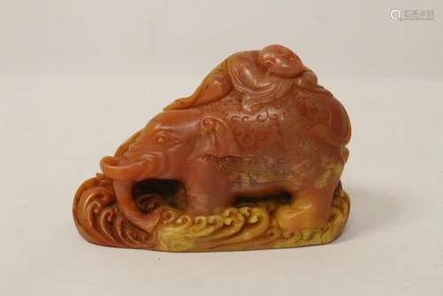 Unusual Chinese shoushan stone seal