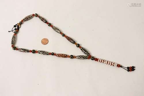 Chinese dzi bead necklace