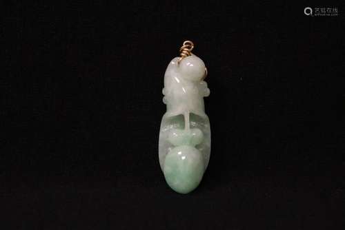 A beautiful apple green jadeite carved ornament