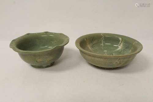 2 Korean celadon bowls