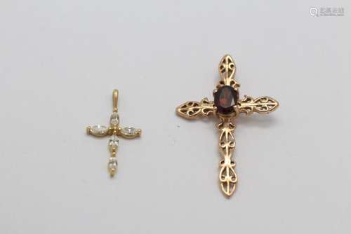 Two 14K Y/G crosses