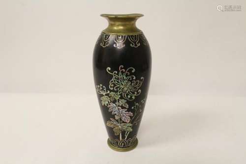 Koren bronze vase with MOP inlaid & lacquer surface