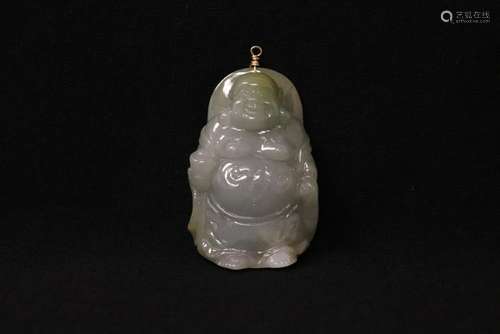 A fine Chinese translucent jadeite carved Buddha, made