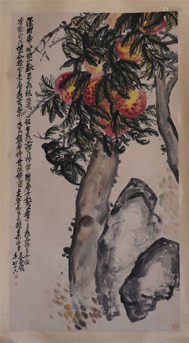 A Fine Chinese Hanging Painting Scroll of Flower by Wu Changshou