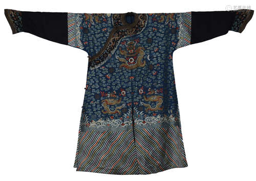 A Chinese Imperial Robe with Dragon Embroidery