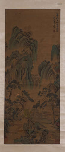 A Fine Chinese Hanging Painting Scroll of Landscape by Shi Tao