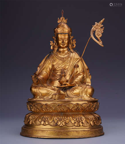 A Chinese Bronze Figure of Seated Padmasambhava