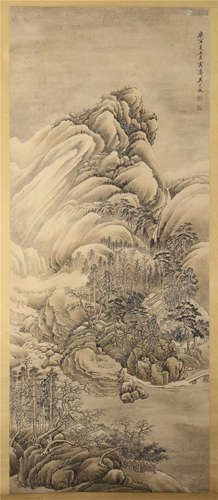 A Chinese Hanging Painting Scroll of Landscape by Wu Dasan, ink on paper