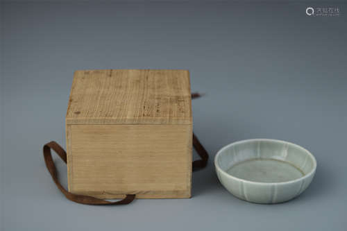 A Chinese Lapis Glazed Fruit Tray