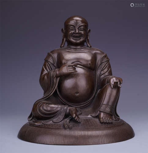 A Chinese Bronze Figure of Seated Maitreya Buddha