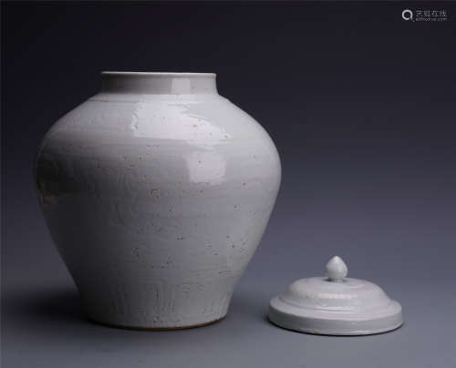 A Large Chinese White-glazed Jar