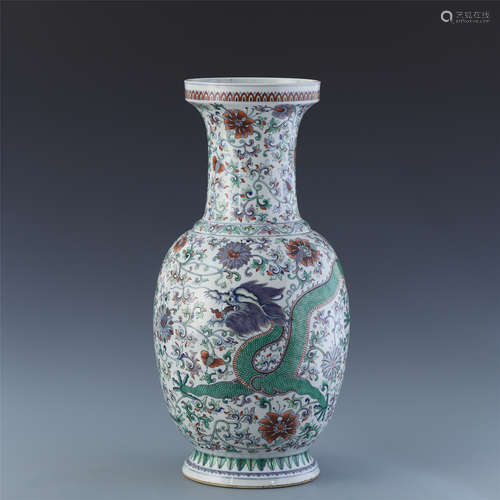 A Chinese Doucai 'Flower' and 'Dragon' Vase