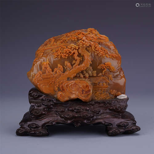 A Finely Carved Chinese Soapstone Mountain Boulder