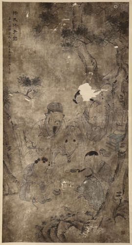 A Chinese Hanging Painting Scroll of Figure by Wu You, ink on paper