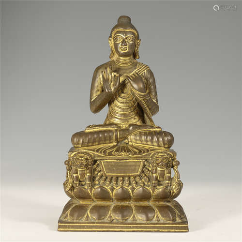 A Chinese Gilt Bronze Figure of Sakyamuni