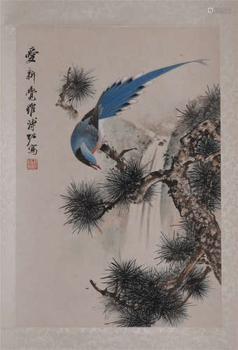 A Fine Chinese Hanging Painting Scroll of Flower and Bird