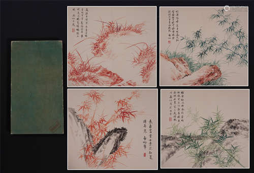 A Fine Chinese Painting Album of Flower by Qi Gong