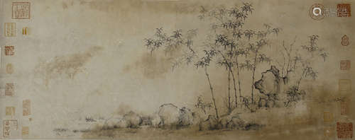 A Chinese FramedScroll Painting of Bamboo, Anonymous, ink on paper