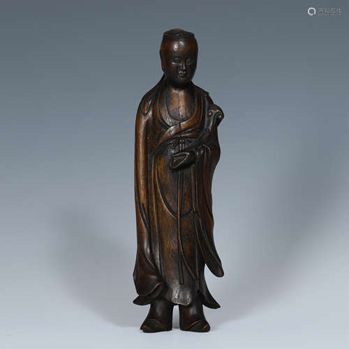 A Chinese Aloeswood Figure of Scholar