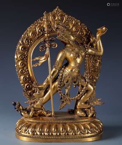 A Rare Gilt Bronze Figure of Vajrayogini