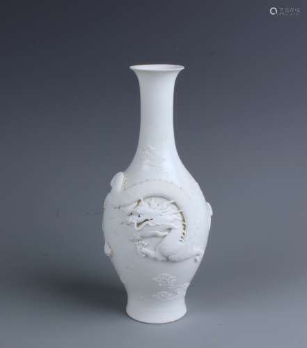 A Chinese Blanc-De-Chine Dragon Vase