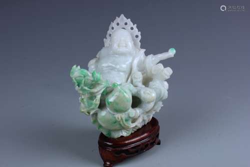 A Chinese  Carved Jadeite Figure of Luohan