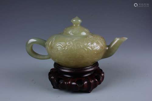 A Chinese  Celdon Jade Tea Pot