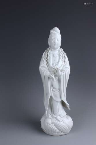 A Chinese Blanc-De-Chine Figure of A Standing Guanyin