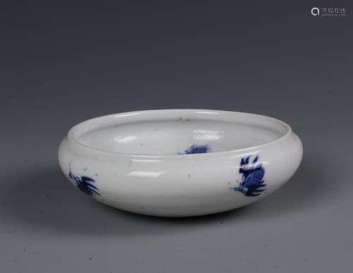 A Chinese Blue and White Shephered Boy Brush Washer