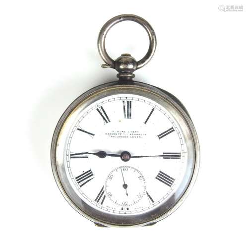 Kendal & Dent silver open face pocket watch.