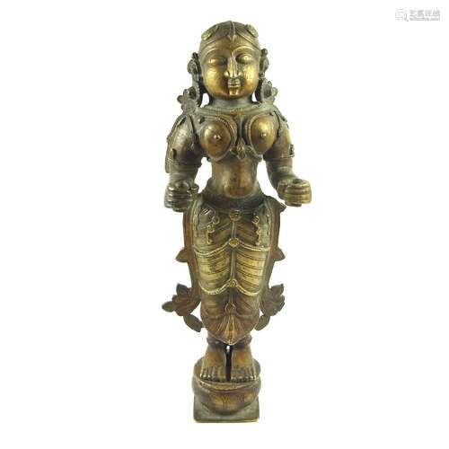 A large Indian bronze figure of Lakshmi, India, probably 19th century.