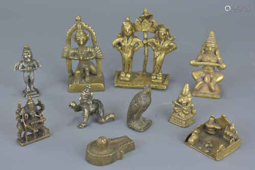 A group of ten various Eastern bronze metal items. 5Cm – 9cm