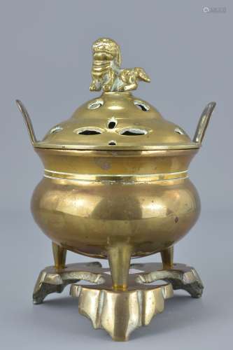 A Japanese Meiji period polished bronze pitcher and cover on separate stand. 19.5cm wide