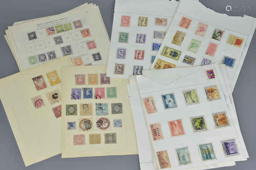 Sixteen Stamp Album Sheets, some full and some partially full, with various Chinese Stamps dating fr