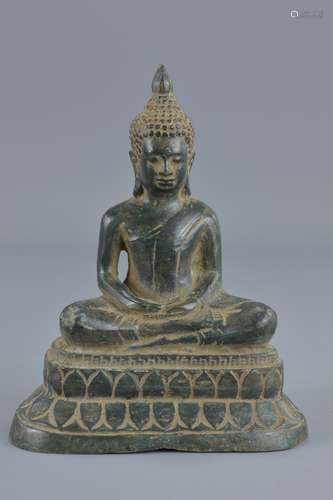 Thai Bronze Seated Buddha, 12cms high