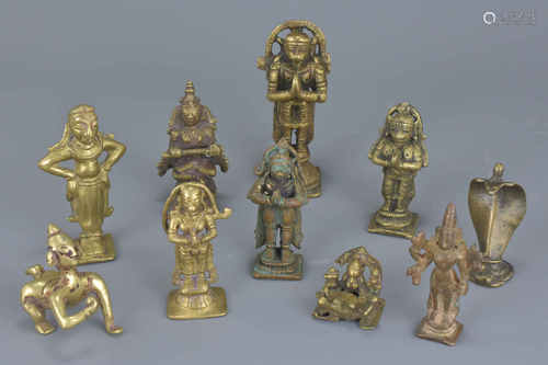 A group of ten various Eastern bronze metal items. 3Cm – 10cm