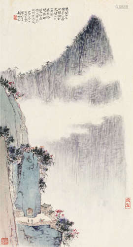 钱松嵒(1899-1985)华岳雄姿 1960年作 设色纸本 镜片