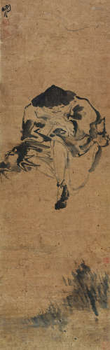 闵贞(1730-1788)人物 水墨纸本 立轴