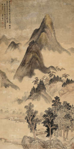 杨晋(1644-1728)云山幽居图 1681年作 设色纸本 立轴